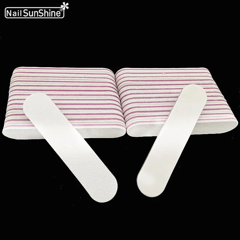 Guns 100st High Quality Mini Nail Files 100 180 Double Side Sanding Nail Polering Block Tillbehör Limas Para Manicura Nageijlen