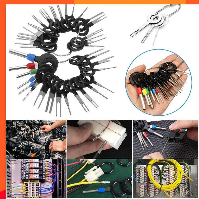 Nieuwe 3/8/18/36/41Pcs Terminal Removal Tool Kit Pins Terminals Puller Reparatie verwijdering Gereedschap Voor Auto Pin Extractor Bedrading Connectors