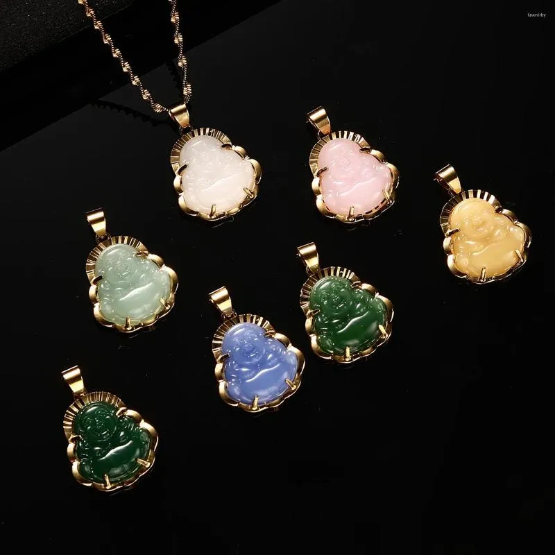 Pendant Necklaces Multi-colored Buddha For Women Amulet Chinese Style Maitreya Jewelry Accessories