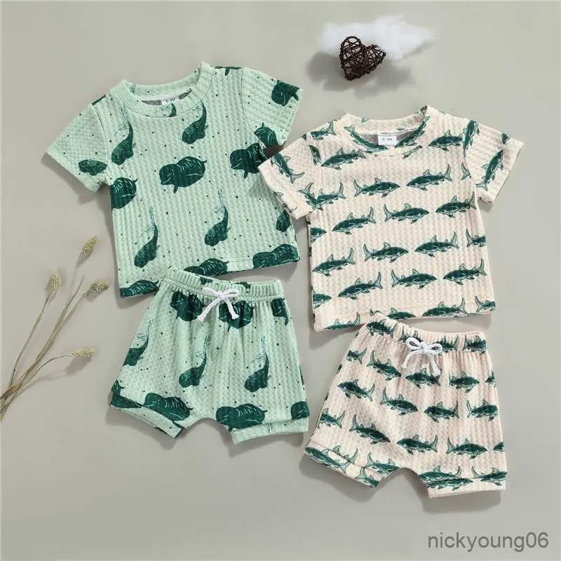 Kleidungssets Baby Sommer Tollder Neugeborene Jungen Mädchen Cartoon Tierdruck Kurzarm T-Shirts und Shorts Lässige Outfits