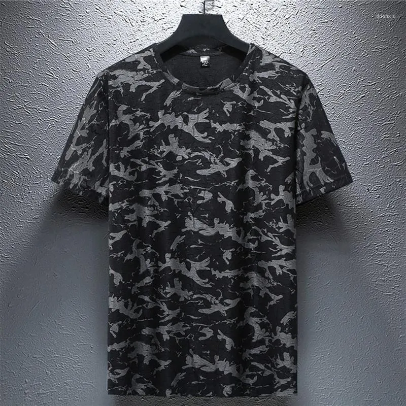 T-shirts masculins 2023 plus taille 90-165 kg hommes camouflage imprimé t-shirts d'été à manches courtes en vrac