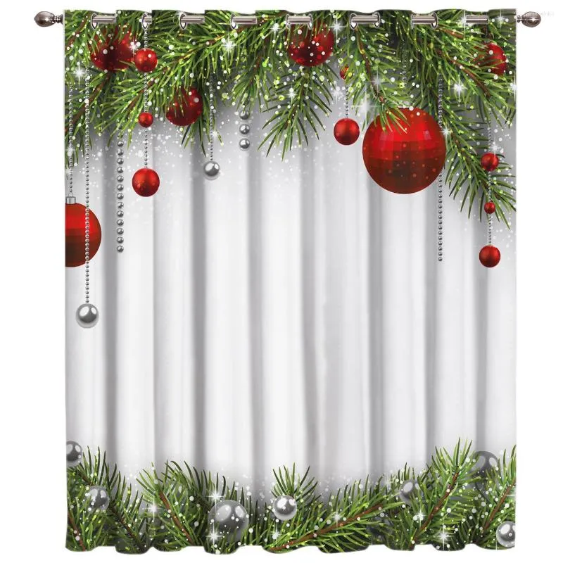 Curtain Snowing Winter Christmas Holiday Room Curtains Large Window Living Kitchen Indoor Fabric Treatment Ideas