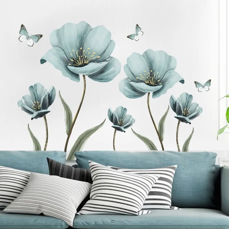 Creatieve bloemenmuurstickers voor woonkamer slaapkamer wanddecoratie zelfklevende muurstickers voor keukenbehang voor thuis