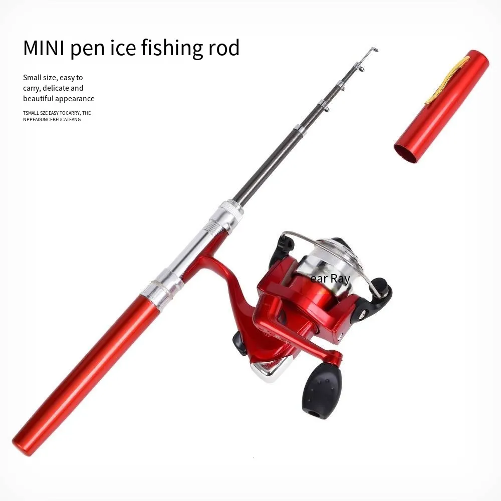 Portable Telescopic Pocket Pen Collapsible Fishing Pole Set With