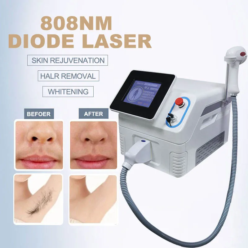 Diode Laser Double Poignée Titane ICE Grande Puissance 808nm Efficace Indolore Permanent Diode Laser Épilation Machine Air Et Système De Refroidissement À L'eau