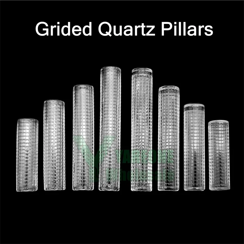 Pilastri di quarzo con incisione a griglia Solid Hollow 6mmOD per torre di controllo Terp Slurper Bangers 20mm 25mm 30mm 35mm 40mm 45mm Lunghezza Inserto al quarzo Pillole YAREONE all'ingrosso