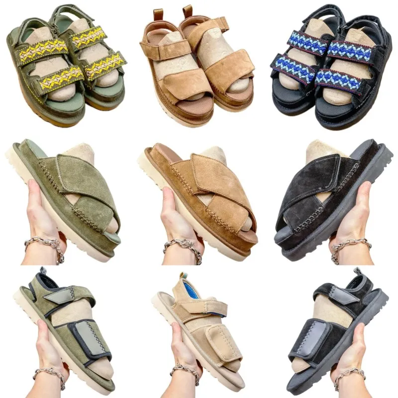 Sandalen Australien Damen Hausschuhe Herren Leichte Plateauschuhe Blockabsatz Designerschuhe Hooploop Buchstabendruck Rückenriemen Strandschuhe Jogging Sportschuhe