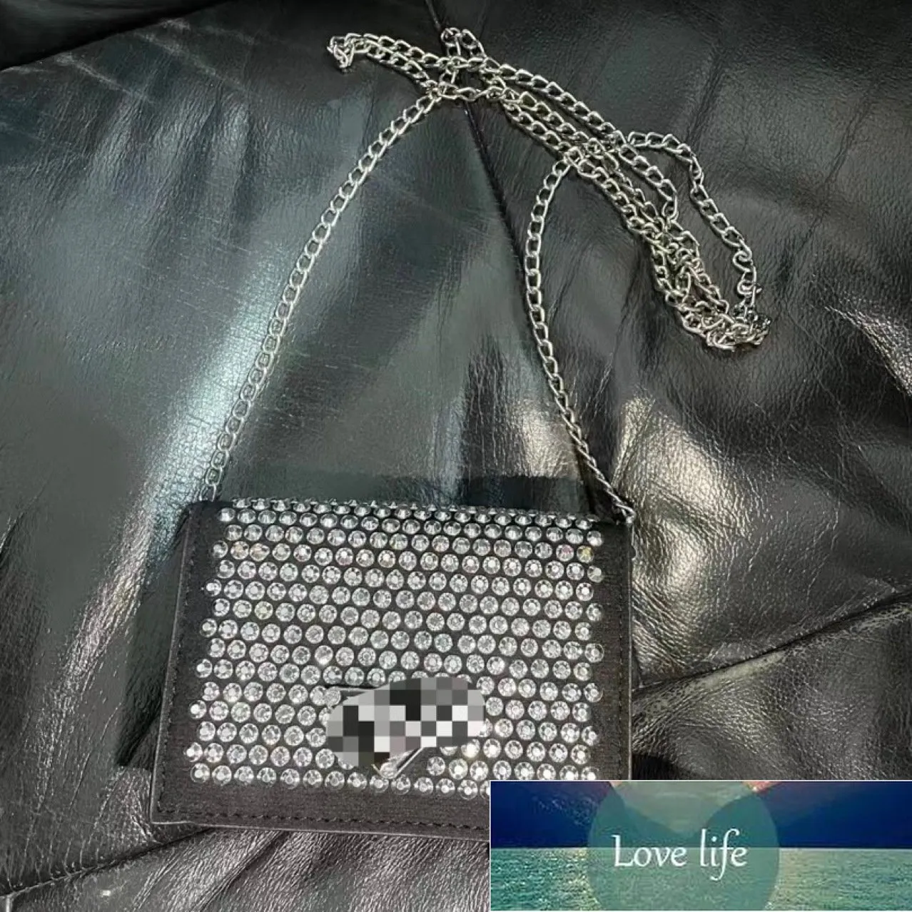 Klassisk mini all-match diamant rhinestone lady joker chain messenger väska läppstift pack vår och sommar ny