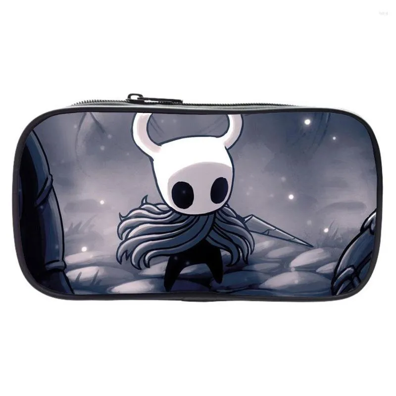 Bolsas de cosméticos Hollow Knight Caja de lápices Estuche multifunción Dibujos animados Gran capacidad Bolígrafo Estudiantes Niño Niña Adolescente Papelería Almacenamiento