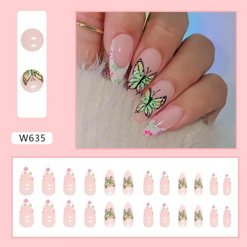 Fake nails 2024 with butterflies