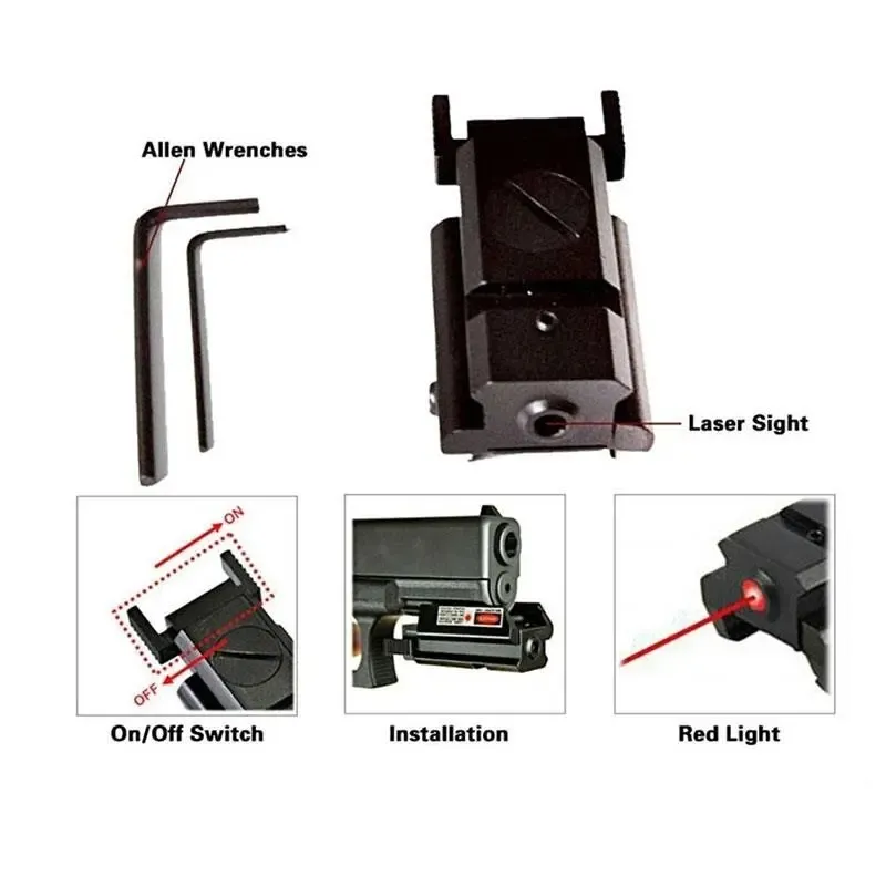 Mini Mira Compacta Red Dot para Caça com Montagem Picatinny para Pistola Mira Laser Vermelha com 11mm/20mm Weaver/Picatinny Rail