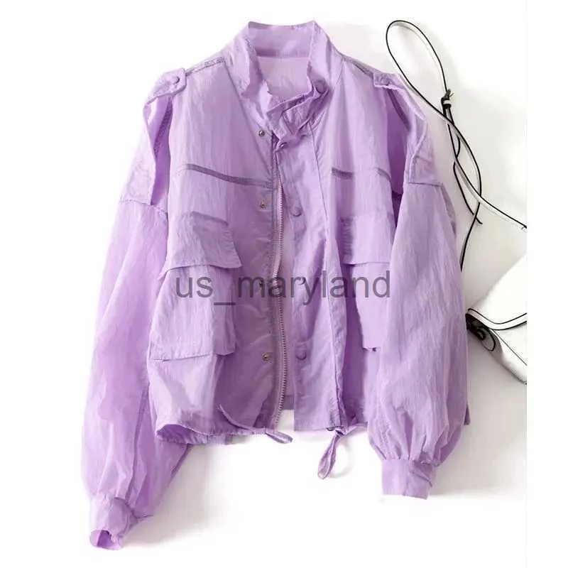 Outdoor Shirts 2023 New Summer Korean Sun Protection Clothing Coat Women UV-proof Thin Loose Casual Female Pocket Windbreaker Jacket Tops J230605