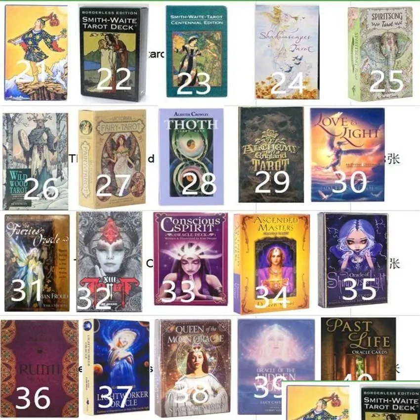 Card Games 220 Styles Tarots Witch Rider Smith Waite Shadowscapes Wild Tarot Deck Board Game Cards With Colorf Box English Version D Dheo5