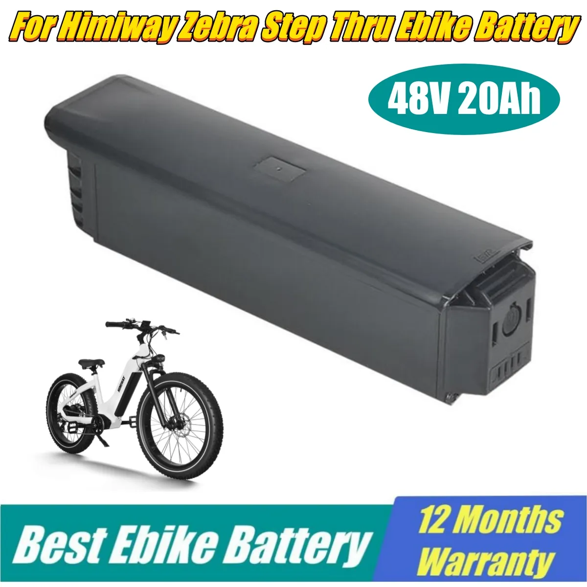 Himiway Big Dog Zebra Cobra Pro Step Thru Fat Tire Ebike Battery Pack 48V 52V 20Ah With 21700 Cells for Bafang M500/M600 Electric Bike Frame BT F15 Batteries