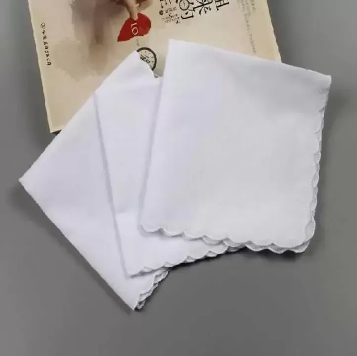 Katoenen Zakdoeken Handdoeken Snijder DIY Blanco coquille Zakdoek Partij Decoratie Doek Servetten Craft Vintage Hanky Oman Huwelijksgeschenken