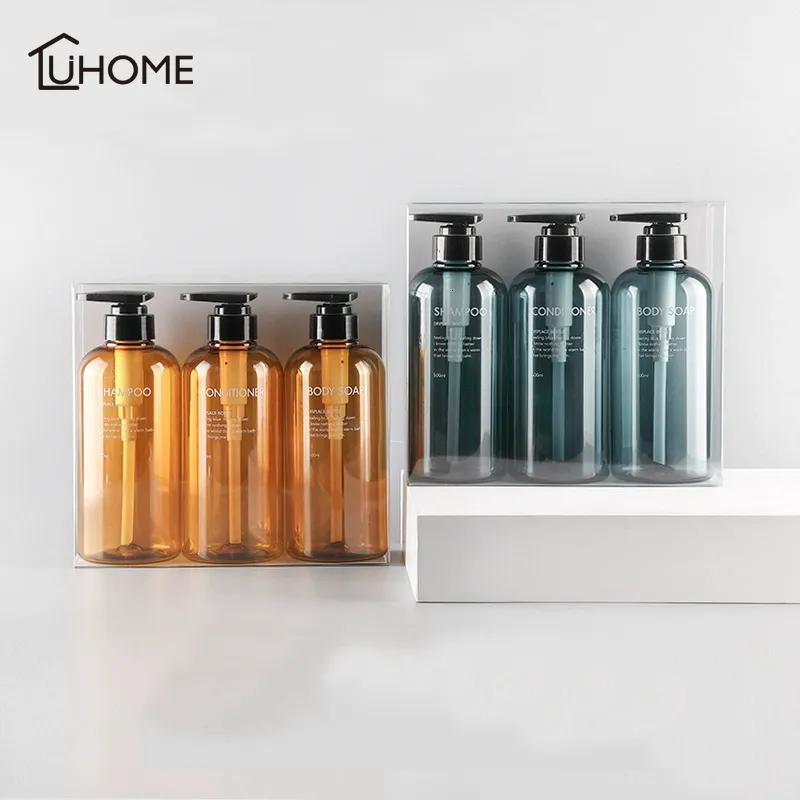 Liquid Soap Dispenser 3pcs Liquid Soap Dispenser Bottle Set Refillable Bottle Shampoo Body Wash Shower Gel Bottle for Kitchen Bathroom 300ML/500ML 230605