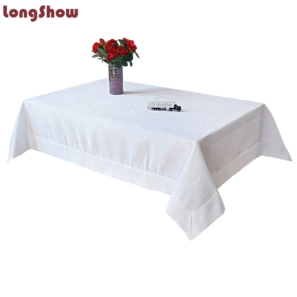 Nappe De Table Décorative À La Maison Patchwork Conception Couleur Blanche Grand 3-5 Mètres Nappe Moderne Jacquard Dot Couverture Pour Table Basse 230605