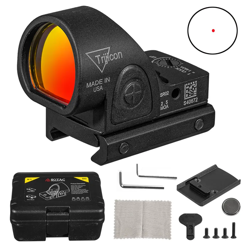 Trijicon Sro Red Dot Reflex Sight Scope for Hunting Tactical Red Dot Sight with Clock Mount