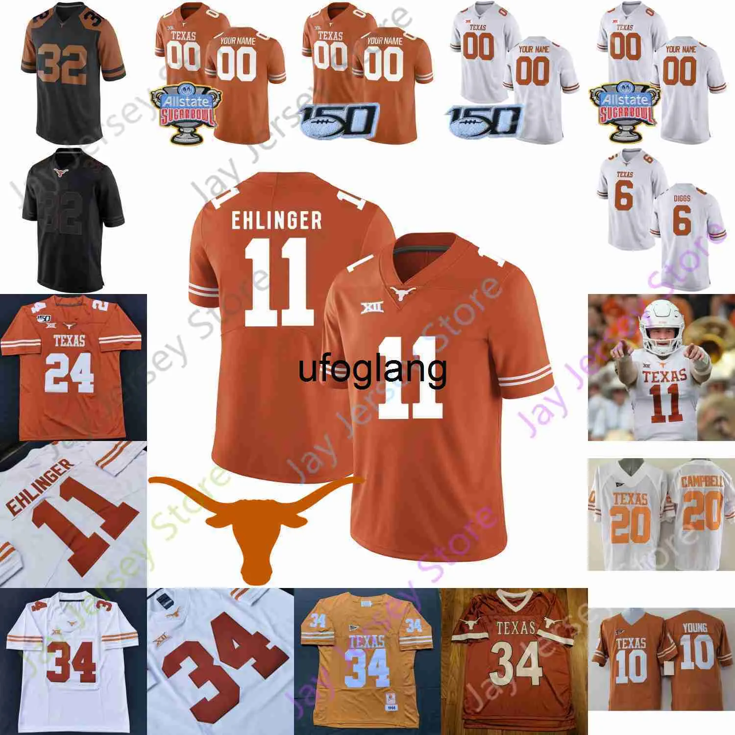 coe1 Custom Texas Longhorns Fußballtrikot NCAA College Bijan Robinson Whittington Joshua Moore Tarik Black Brenden Schooler Marcus Tillman Jr.