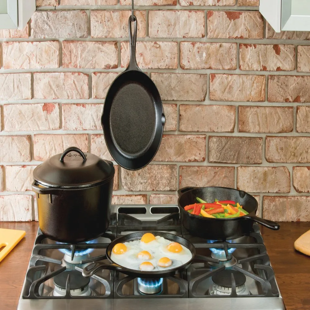 Seasoned Cast Ironodge Set With Skillet, Griddle, And Dutch Pots And Pans  From Hmkjhome, $239.44