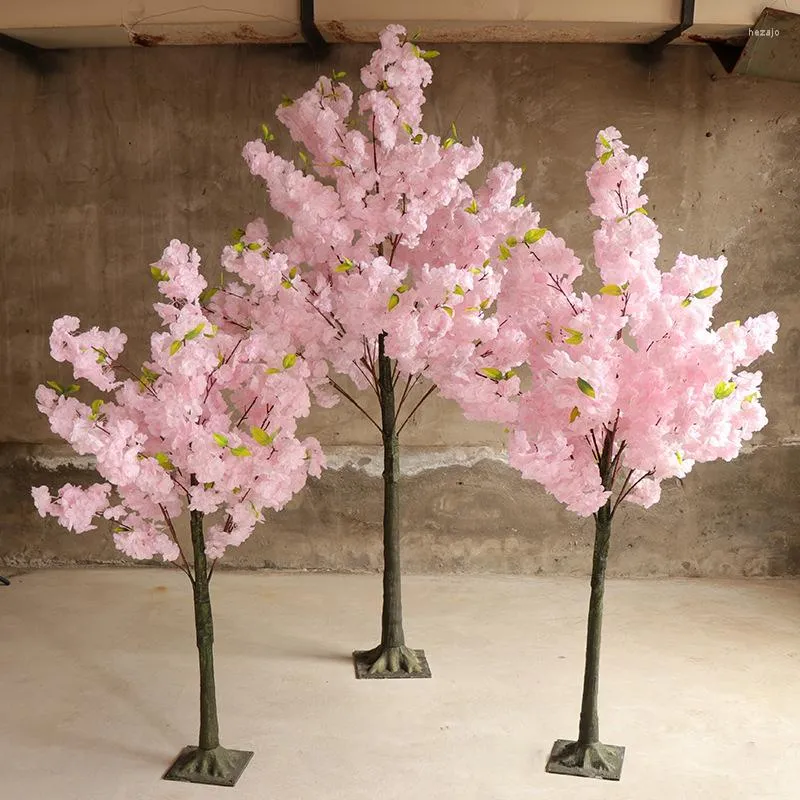 Decorative Flowers Artificial Cherry TreeSimulation Plant Fake Flower Tree Living Room El Wedding Decoration Home Furnishing