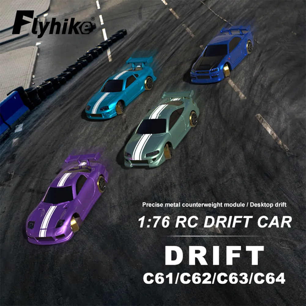 ElectricRC Car Turbo Racing 1 76 C61 C62 C63 DRIFT RCアップグレードバージョンとGyro Full Cortuporal Remote Control RTR Kit 230605