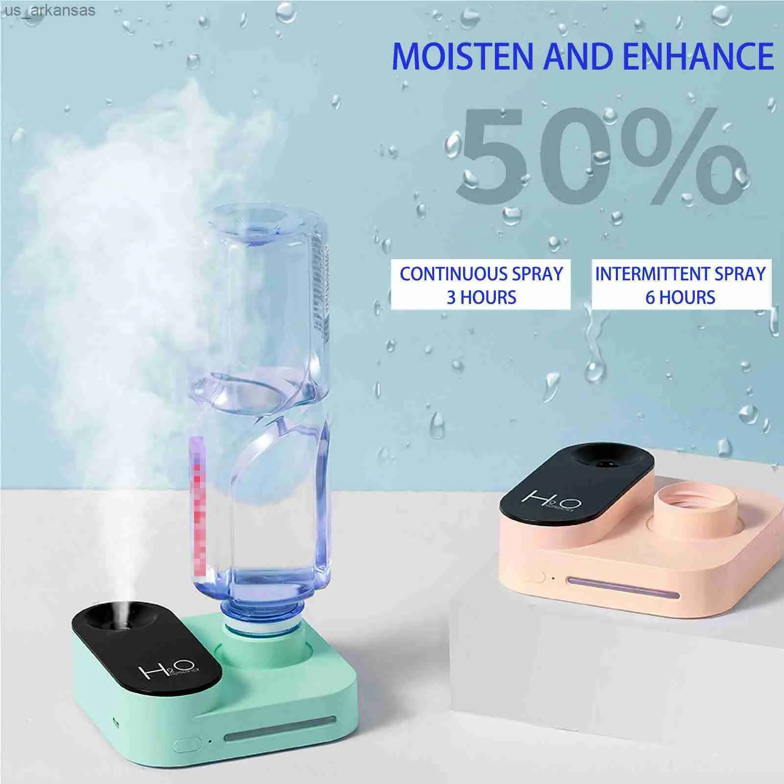 New 1200ml Usb Air Humidifier Double Spray Port Essential Oil Aromatherapy Diffuser Cool Mist Maker Fogger For Portable L230523
