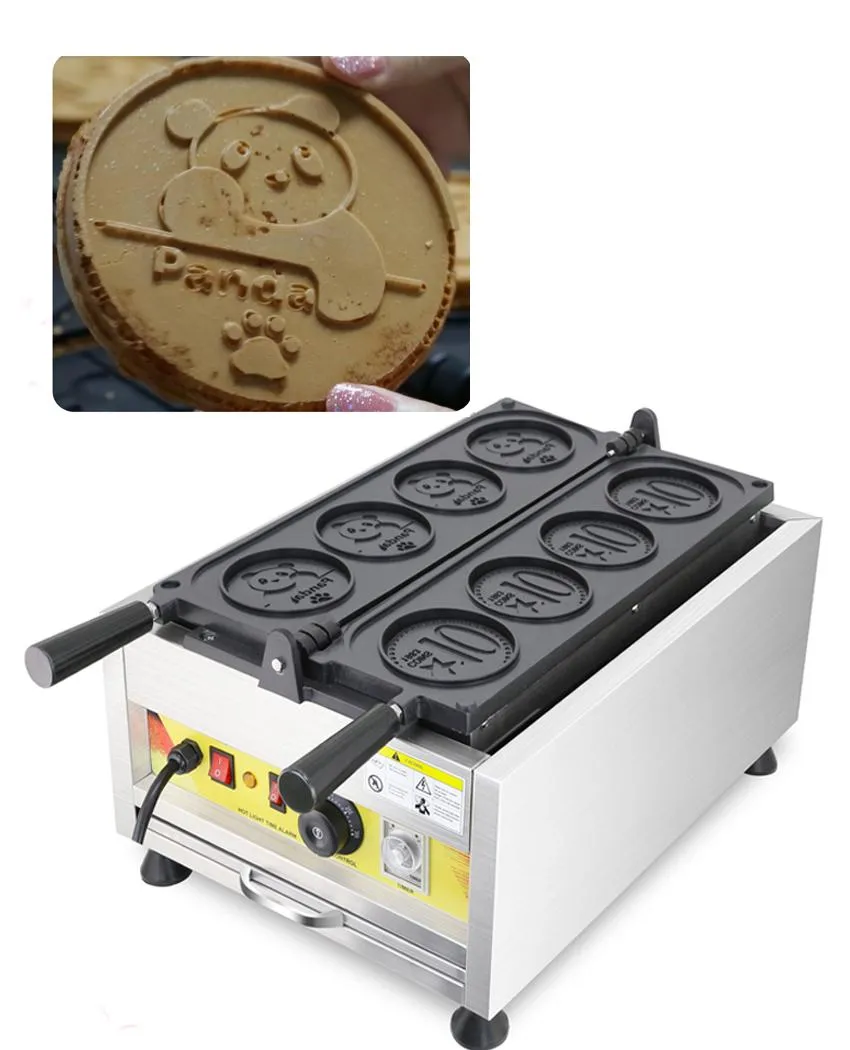 Combos Comerciales Electric /Gas Cartoon Panda Waffle Maker redondeo de monedas Monedas de moneda Conmemoratoria Hine para hornear