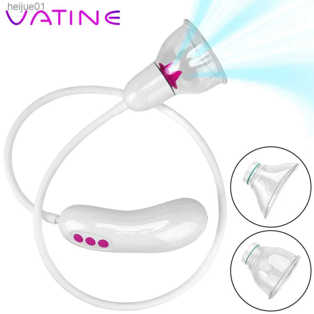 Clitoris Stimulator Borst Vagina Pomp Sex Toys Voor Vrouwen 5 + 2 Zuigen Likken Modi 2 In 1 Vibrators tepel Sucker Sex Gereedschap L230518