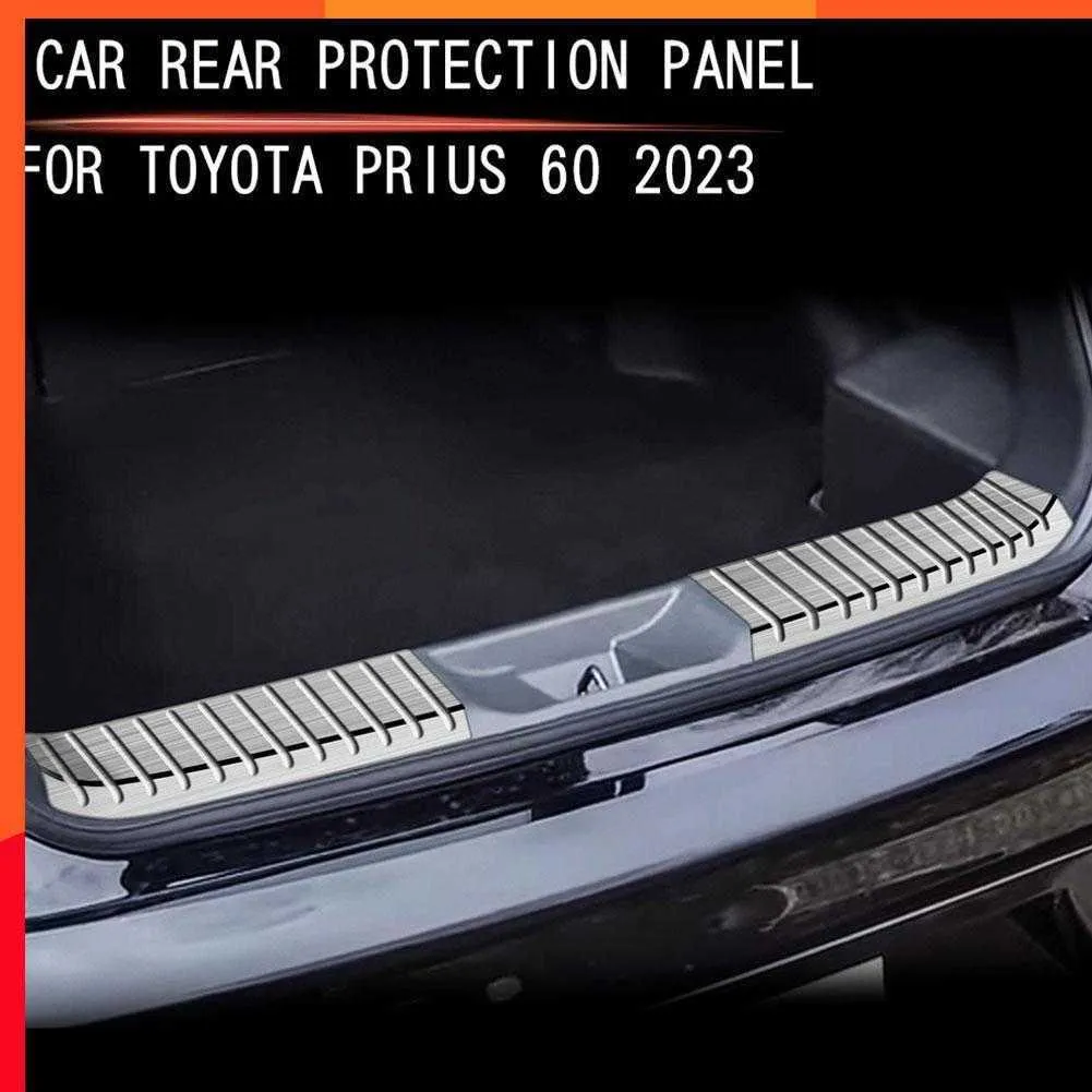 Nuovo protezione del pedale del piede per la piastra del tronco posteriore da 2 pezzi per Toyota Prius 60 Series 2023 2024 argento spazzolato nero