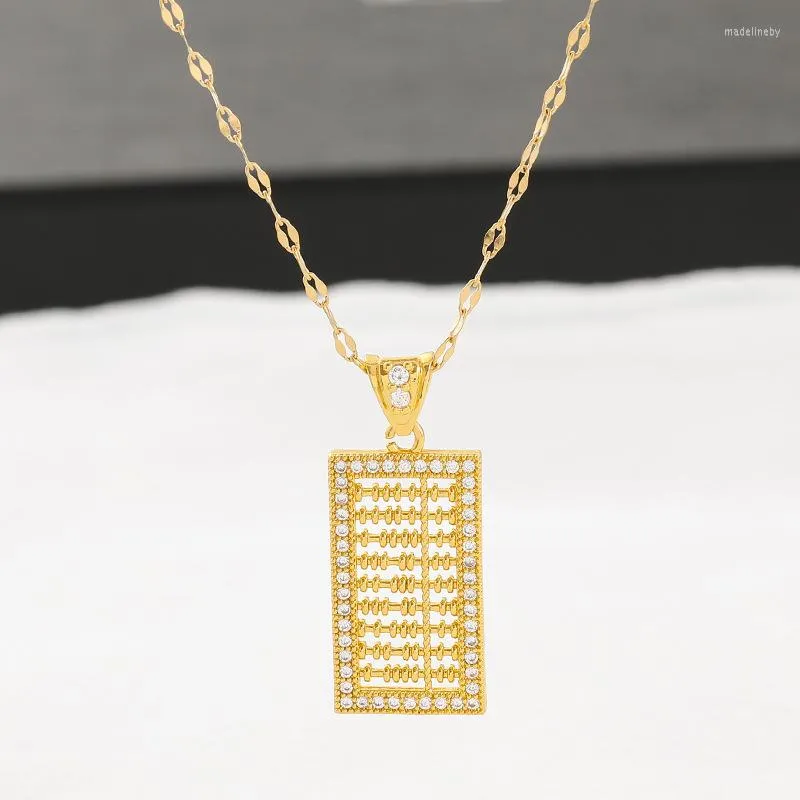 Chains KYTRD Fashion European And American Boutique Hip-hop Small Abacus Necklace Cute Ladies All-match Advanced Wishful Pendant