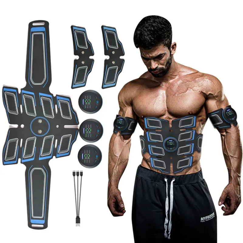 Portable Slimming EMS Abdominal Muscle Stimulator Belt Electric Smart Fitness Trainer USB Rechargeable Exercise Weight Loss Gym Equipment