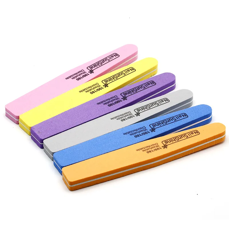 Nail Files 10 PcsSet Professional 100180 Colorful Buffing Slim Crescent Beauty Tools File Blocks Sponge Buffer 230606