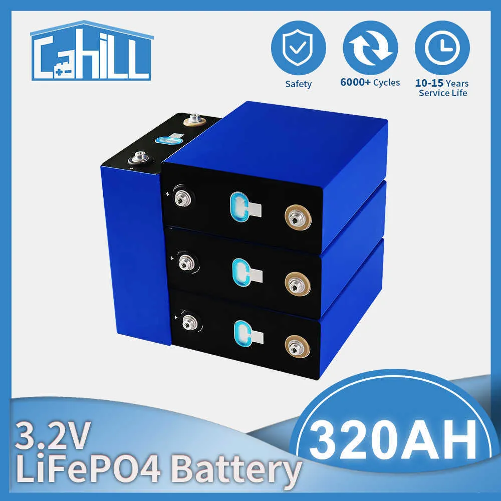 Lifepo4 320Ah Batterie 3,2V 310AH Lithium-Eisenphosphat-Akku DIY-Zelle für 12V 24V 48V RV EV Golfwagen Boot Solarenergie