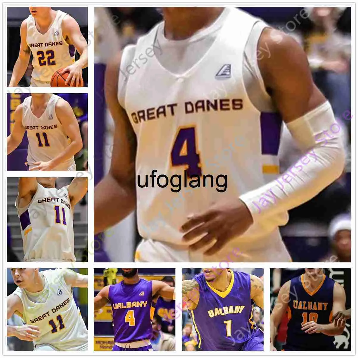 coe1 2020 Albany Great Danes Basketballtrikot NCAA College Ahmad Clark Cameron Healy Rizzuto Hutcheson Malachi De Sousa Hansen Lulka Lauderdale