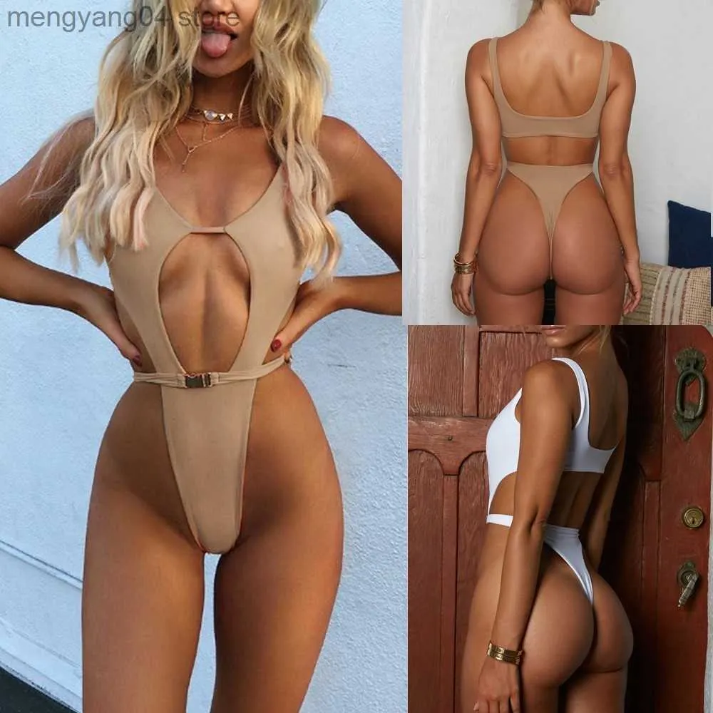 Women's Swimwear 2022 Swimwear Women Bikini Solid Push-Up Pad Bathing Swimsuit Beachwear Set One-piece Brazilian Biquini Monokini Bikini In Stock T230606