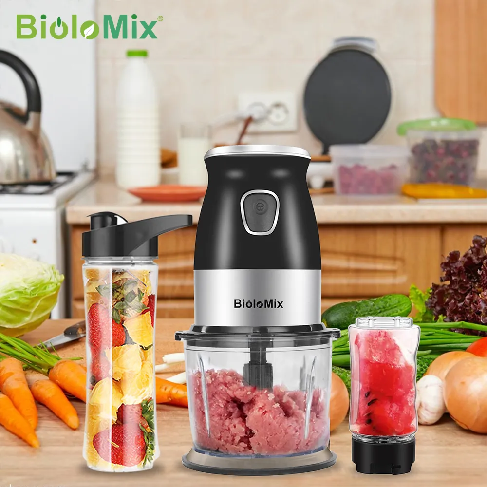 Meyve Sebze Araçları Yüksek Hızlı Çok Fonksiyonlu 500W Gıda İşleyicisi Et Öğütücü Taşınabilir Kişisel Mini Blender Mikser Meyve Meyve Akışı Kuru Öğütücü 800ml Kıyıcı 230605