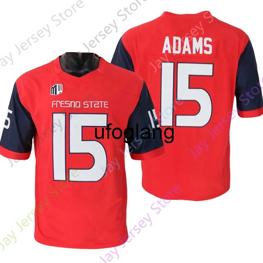 coe1 Nieuwe NCAA Fresno State Jersey 15 Davante Adams College Football Wit Rood Maat Jeugd Volwassen