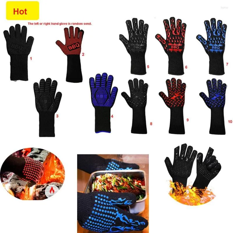 Tools Microwave Glove BBQ Gloves High Temperature Resistance Oven Mitts 800 Degrees Fireproof Barbecue Heat Insulation Kitchen Tool