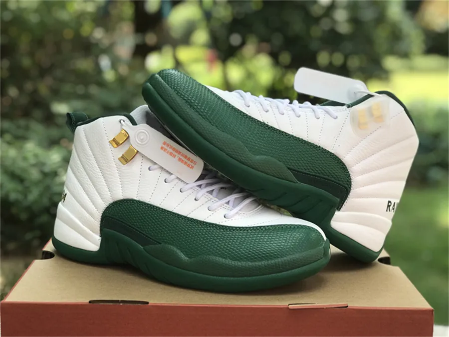 authentic 12 12s PE Ray Allen XII White Green men trainers sports sneakers with original box 7 13