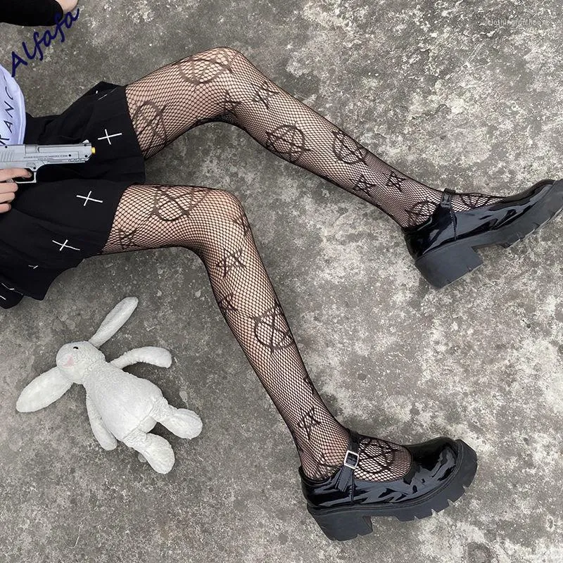 Women Socks Kawaii Anime Fishnet Harajuku Pentagram Gothic Tights Egirl Emo  Accessories Grunge Fairy Aesthetic Bottom