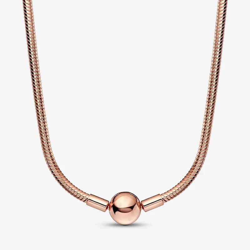 Pandora snake chain necklace rose gold discount