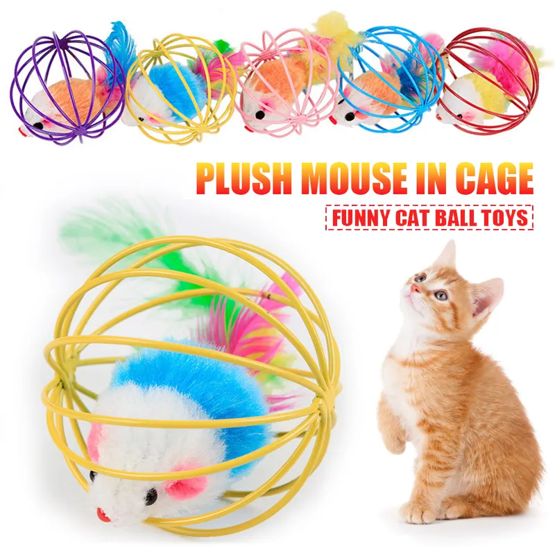 Jouets pour animaux de compagnie mignon chat balle à gratter la souris colorée cage drôle toys teaser jouet jouet produit de produits pour animaux de compagnie 1pc / 5pcs / 10pcs couleurs aléatoires