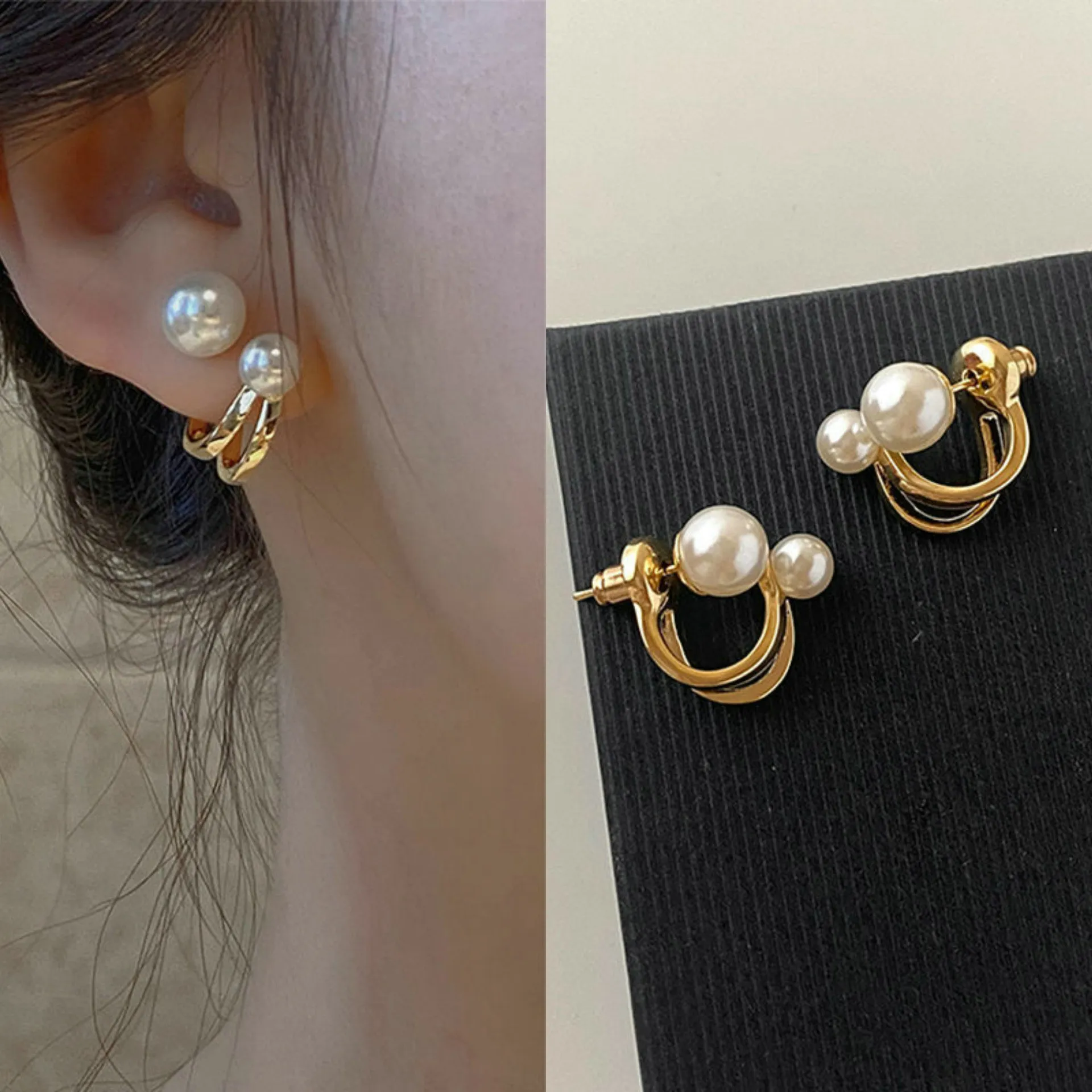 Nieuw Koreaans licht Luxe Pearl Stud -oorbellen voor vrouwen Crystal Zirkon Bloem Temperament oorrang Huwelijksfeestje sieraden