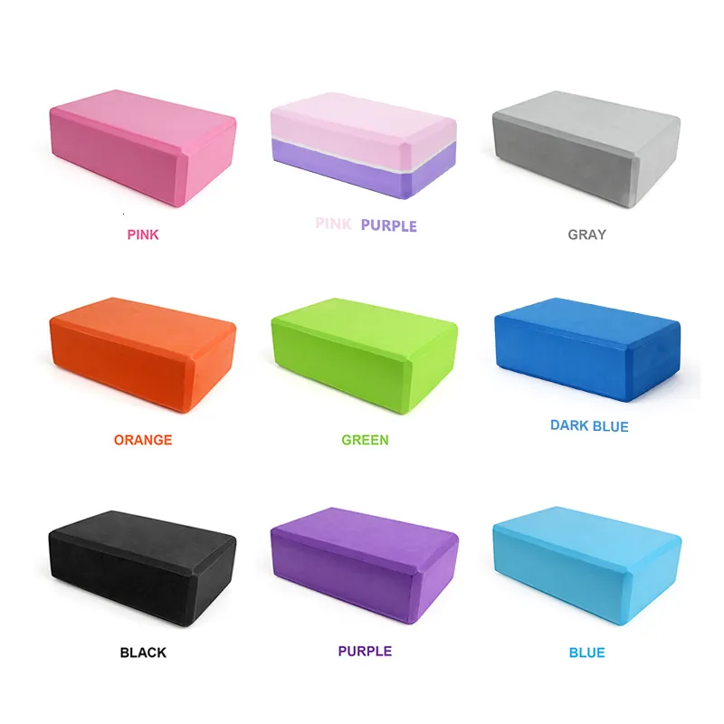 Yoga blockerar Eva Foam Yoga Block Props Brick Gym Pilates Yoga Column Back Träning Bodybuilding Fitness Sport Träningsutrustning för hem 230605