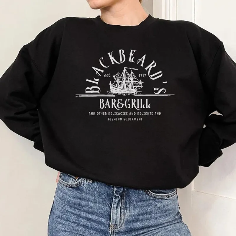 Kadın Hoodies Sweatshirts Siyah Beards Bar ve Izgara Sweatshirt Bayrağımız Ölüm Beyefendisi Korsan Vintage LGBT Saklama Üstleri 230605