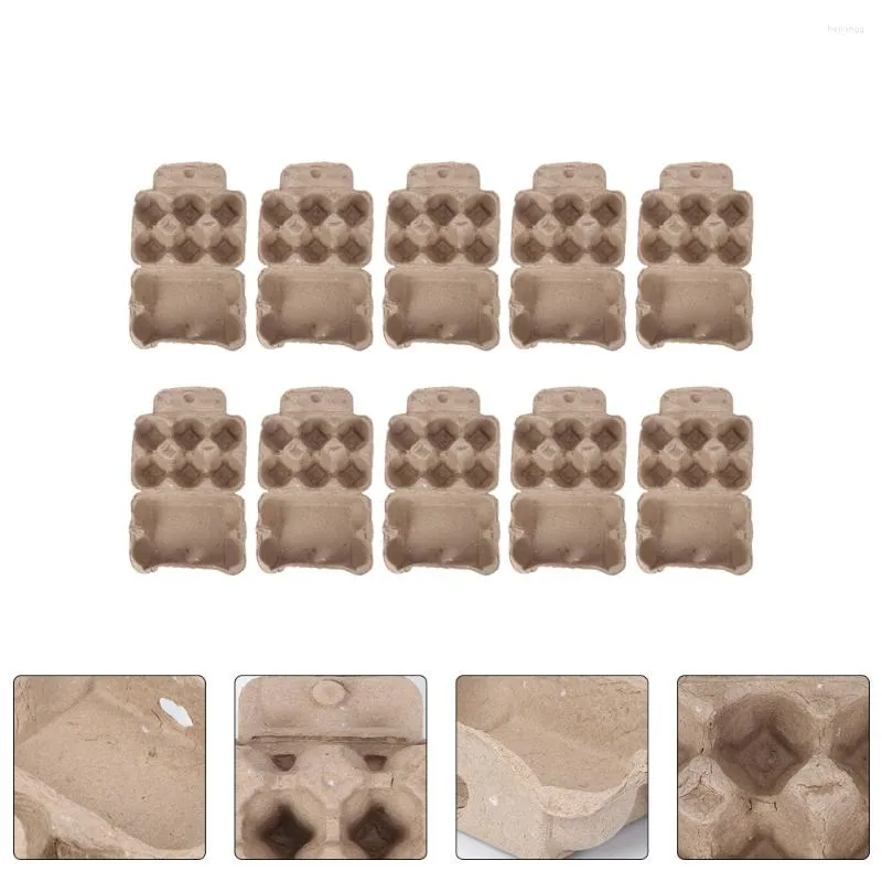 Bouteilles De Stockage 10 Pcs Six Plateaux À Oeufs Titulaire Organisateur Récipients Jetables Boîte Servant En Plastique Décoration Oeufs Distributeur De Papier Carton