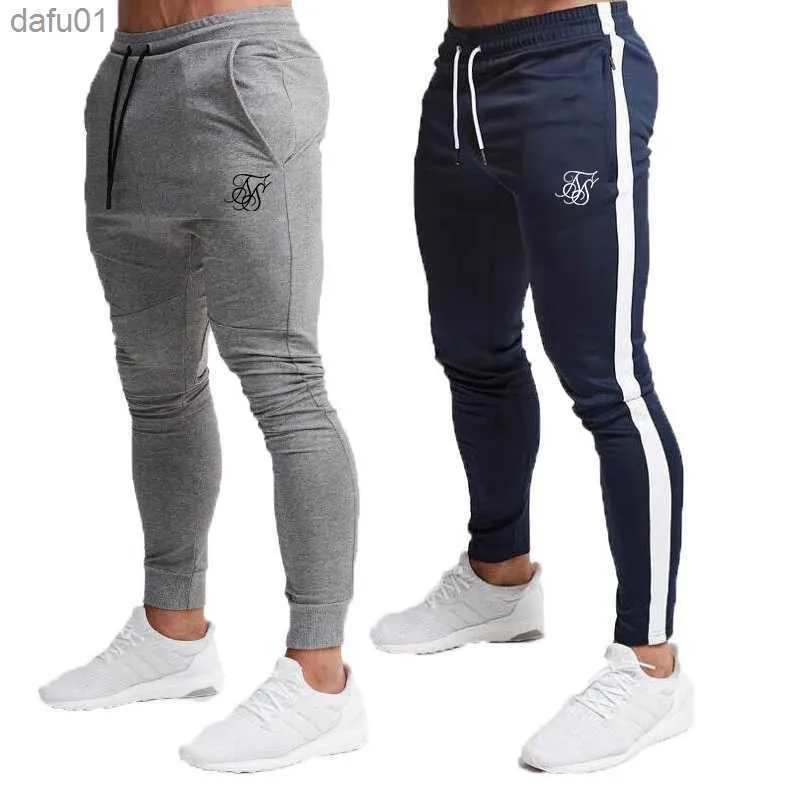 Sik Silk Męskie spodnie fitness chude spodnie wiosenne sprężyste kulturystyki trening spodni toru dolne spodnie men joggers brespants l230520