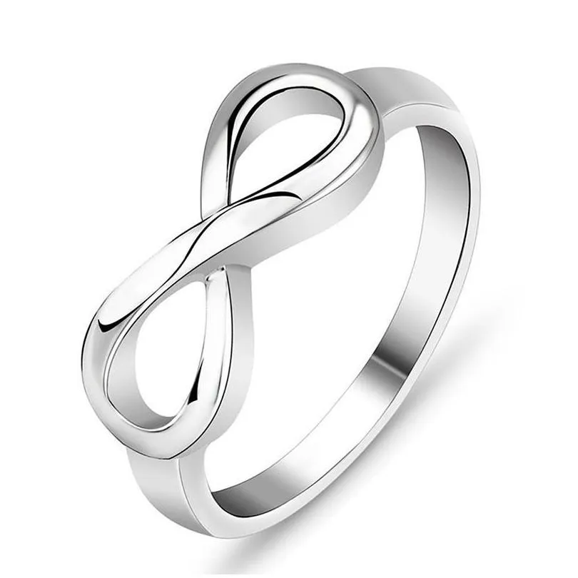 Band Rings Infinity Sier Ring Women Fashion Gift 080288 Drop Leverans smycken DH0th