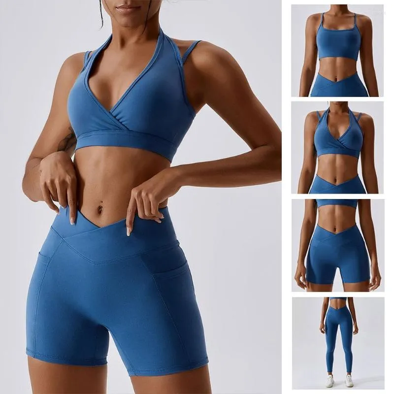 Conjuntos ativos conjunto de ioga feminino roupas de ginástica duas peças top esportivo sem costura leggings macacão feminino terno para fitness roupas esportivas